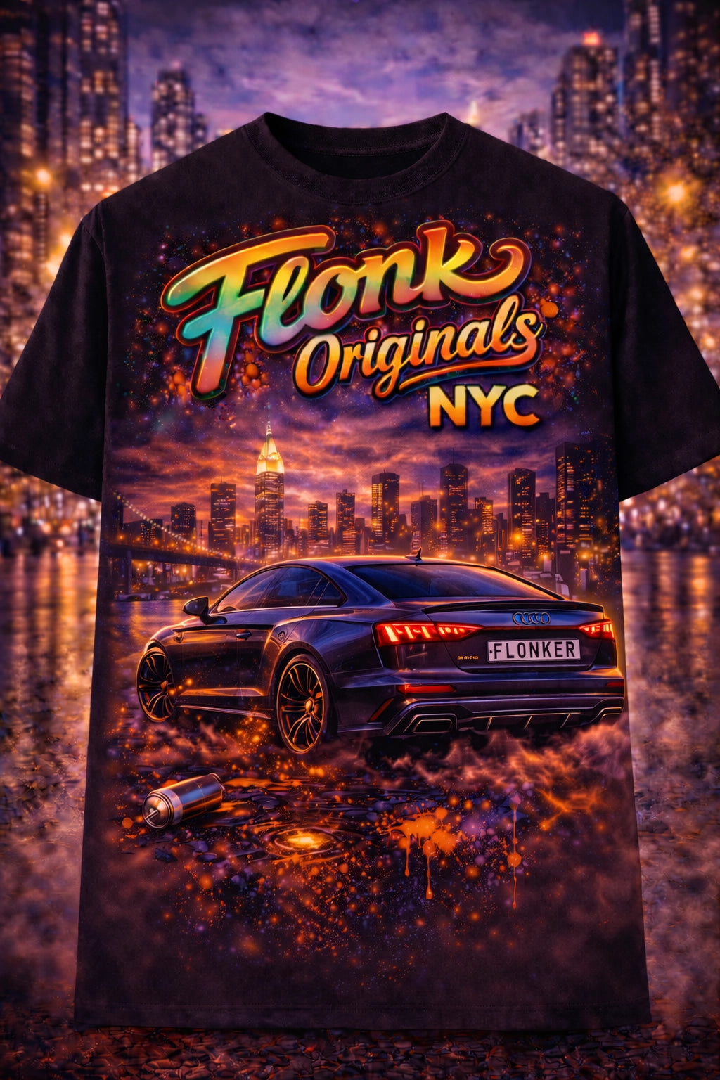 Flonk Originals NYC – Midnight Supercar Street T-Shirt