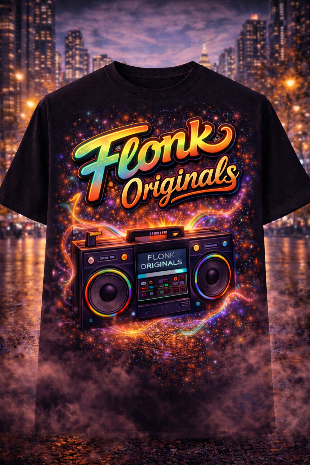 Flonk Originals – Night City Music T-Shirt