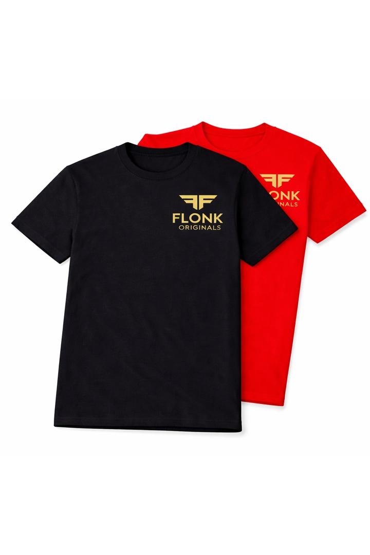 Flonk Originals Tee Bundle – Black & Red