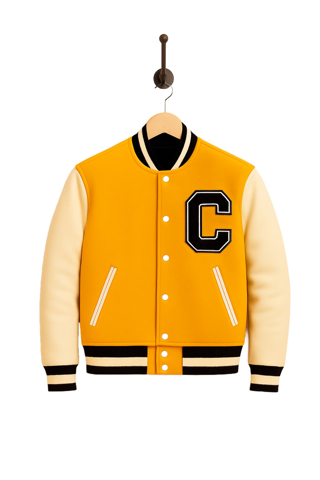 Captain Solid Baseball Jacket, Leather, Orange
